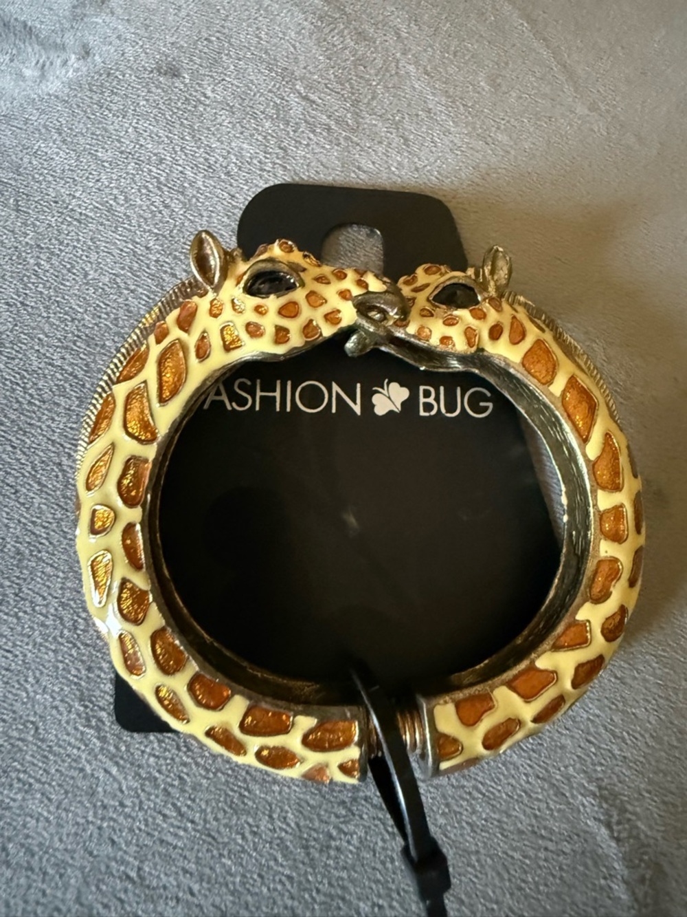 Fashion Bug Yellow & Brown Giraffe Enamel Bangle Bracelet
